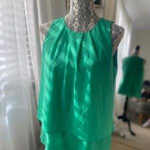 JCrew Green Sleeveless Blouse